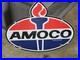 Vintage Amoco Gasoline Porcelain Sign Service Station American Oil Gas 12 X 9.5