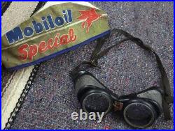 Vintage Antique 50s Mobil Oil Special Service Hat & Goggles Rare 1950s USA Gas