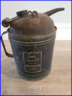 Vintage Antique Boston Oil Can Tin Advertising Gas Petroleum