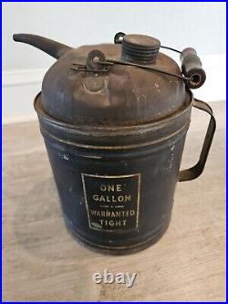 Vintage Antique Boston Oil Can Tin Advertising Gas Petroleum