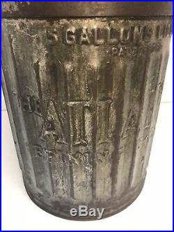 Vintage Antique Ellisco 5 Gallon Gas / Oil Can Atlantic Refining Co Brass Tag #2