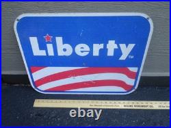 Vintage Antique Original Liberty Gasoline 24 X 18 Metal Oil Advertising Sign Vintage Antique Original Liberty Gasoline 24 X 18 Metal Oil Advertising Sign