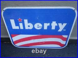 Vintage Antique Original Liberty Gasoline 24 X 18 Metal Oil Advertising Sign Vintage Antique Original Liberty Gasoline 24 X 18 Metal Oil Advertising Sign