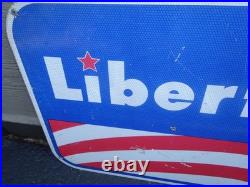 Vintage Antique Original Liberty Gasoline 24 X 18 Metal Oil Advertising Sign Vintage Antique Original Liberty Gasoline 24 X 18 Metal Oil Advertising Sign