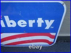 Vintage Antique Original Liberty Gasoline 24 X 18 Metal Oil Advertising Sign Vintage Antique Original Liberty Gasoline 24 X 18 Metal Oil Advertising Sign