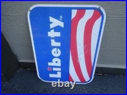 Vintage Antique Original Liberty Gasoline 24 X 18 Metal Oil Advertising Sign Vintage Antique Original Liberty Gasoline 24 X 18 Metal Oil Advertising Sign