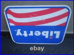 Vintage Antique Original Liberty Gasoline 24 X 18 Metal Oil Advertising Sign Vintage Antique Original Liberty Gasoline 24 X 18 Metal Oil Advertising Sign