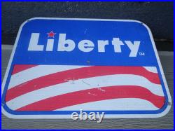 Vintage Antique Original Liberty Gasoline 24 X 18 Metal Oil Advertising Sign Vintage Antique Original Liberty Gasoline 24 X 18 Metal Oil Advertising Sign
