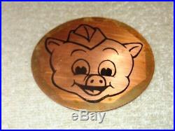 Vintage Antique Original Piggly Wiggly Grocery Store Pig 3.5 Metal Gas Oil Sign