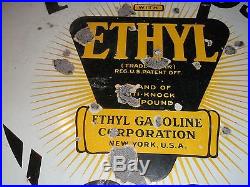 Vintage Antique Phillips 66 Gas Oil Ethyl Anti Engine Knock 30 Porcelain Sign