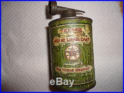 Vintage Antique Rare Texaco Home Lubricant Handy Oiler Oil Metal Can Sign Texas