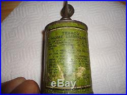 Vintage Antique Rare Texaco Home Lubricant Handy Oiler Oil Metal Can Sign Texas