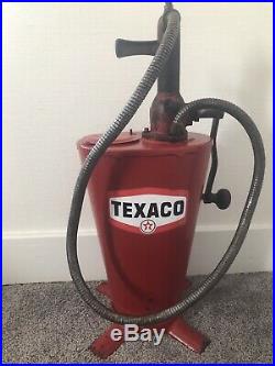 Vintage Antique TEXACO Oil Grease Pump Can ALEMITE Dispenser Hand Crank Handle