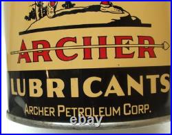 Vintage Archer Aviation Motor Oil Can Metal Quart Indian Plane Aircraft Omaha Ne