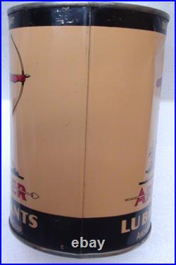 Vintage Archer Aviation Motor Oil Can Metal Quart Indian Plane Aircraft Omaha Ne