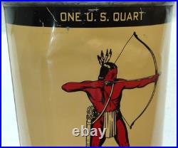 Vintage Archer Aviation Motor Oil Can Metal Quart Indian Plane Aircraft Omaha Ne