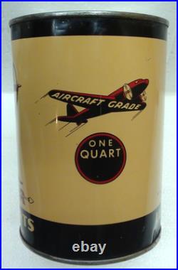 Vintage Archer Aviation Motor Oil Can Metal Quart Indian Plane Aircraft Omaha Ne