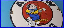 Vintage Arrow Oils Sign Porcelain Premium Gasoline Pump Plate Sign
