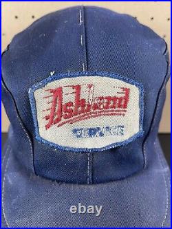 Vintage Ashland Oil Service Gas Station Attend Uniform Advertising Patch Hat