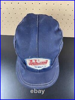 Vintage Ashland Oil Service Gas Station Attend Uniform Advertising Patch Hat