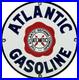 Vintage Atlantic Gasoline Porcelain Sign Gas Station Pump Plate Motor Oil