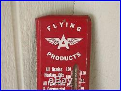 Vintage Authentic Flying A Oil Company Thermometer-Country Store-Garage