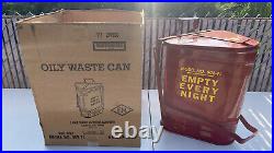 Vintage Auto Garage Shop Oil Rag Waste Can Eagle #906-FL Red