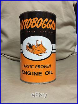 Vintage Autoboggan Artic 1 Quart Motor Oil Can HC PAUL Winnipeg, MN
