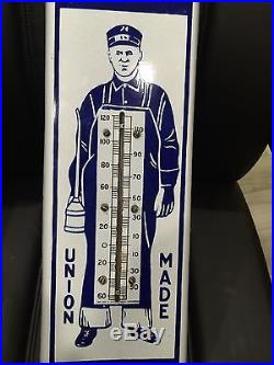 Vintage B & B Porcelain Thermometer Sign Soda Cola Oil Gas Old Store Advertising