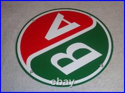 Vintage B/a British American Gasoline Station 11 3/4 Porcelain Metal Oil Sign