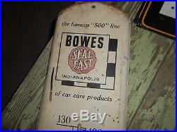 Vintage BOWES Seal Fast Radiator GAS OIL ADVERTISING SIGN THERMOMETER