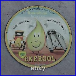 Vintage BP Energol Motor Engine Oil''British Petroleum Co.'' Porcelain Sign