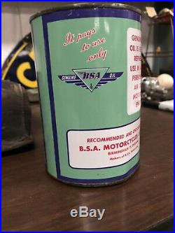 Vintage BSA Motorcycle Oil can Full Harley Indian Triumph Texaco Frontier