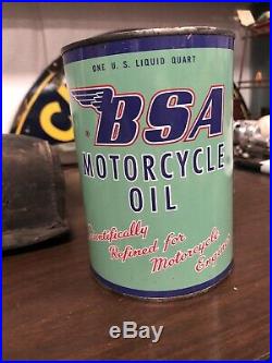 Vintage BSA Motorcycle Oil can Full Harley Indian Triumph Texaco Frontier