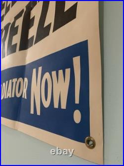 Vintage Banner VEEDOL High-Test Anti Freeze 1930s Size 48x36 Inch. Carton. B. New