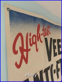 Vintage Banner VEEDOL High-Test Anti Freeze 1930s Size 48x36 Inch. Carton. B. New