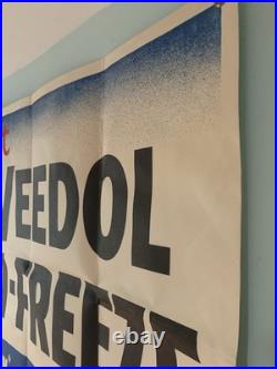 Vintage Banner VEEDOL High-Test Anti Freeze 1930s Size 48x36 Inch. Carton. B. New