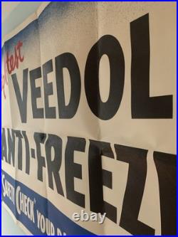 Vintage Banner VEEDOL High-Test Anti Freeze 1930s Size 48x36 Inch. Carton. B. New