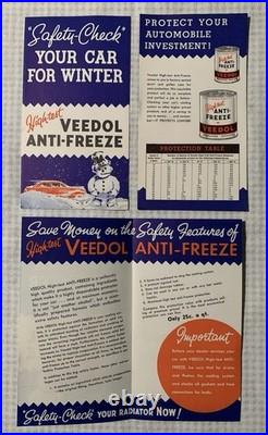 Vintage Banner VEEDOL High-Test Anti Freeze 1930s Size 48x36 Inch. Carton. B. New