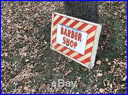 Vintage Barber Shop Flange Advertising Sign Store Oil Gas