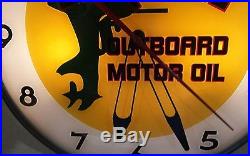 Vintage Bardahl Advertising Light Up Clock Outboard Motor Oil Rare