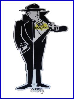 Vintage Bardahl Motor Oil Additive Burglar Thief 12 Metal Gasoline Sign! Racing