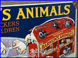 Vintage Barnum's Animal Crackers Porcelain Sign Grocery Store Gas Station Oil