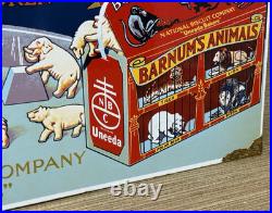 Vintage Barnum's Animal Crackers Porcelain Sign Grocery Store Gas Station Oil