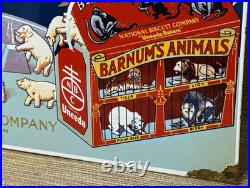 Vintage Barnum's Animal Crackers Porcelain Sign Grocery Store Gas Station Oil
