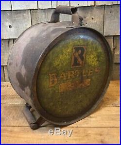 Vintage Bartles 5 Gallon Motor Oil Lubricant Gas Service Station Rocker Can