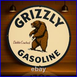 Vintage Bear Oil Company Grizzly Gasoline Heavy Metal Sign 19.7 (50cm) Vintage Bear Oil Company Grizzly Gasoline Heavy Metal Sign 19.7 (50cm)