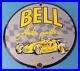 Vintage Bell Auto Parts Porcelain Gas Motor Oil Service Station Pump Plate Sign