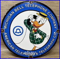 Vintage Bell System Public Payph0ne Porcelain Sign Gas Station Oil Telephone Att