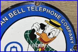 Vintage Bell System Public Payph0ne Porcelain Sign Gas Station Oil Telephone Att